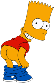 Bart Simpson Showing Behind