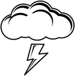 Simple Black and White Thunder Cloud