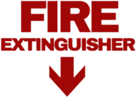 Fire Extinguisher Sign Arrow Down