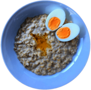 Oatmeal With Hard Boiled Egg