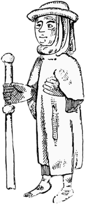 Pilgrim Black and White Illustration