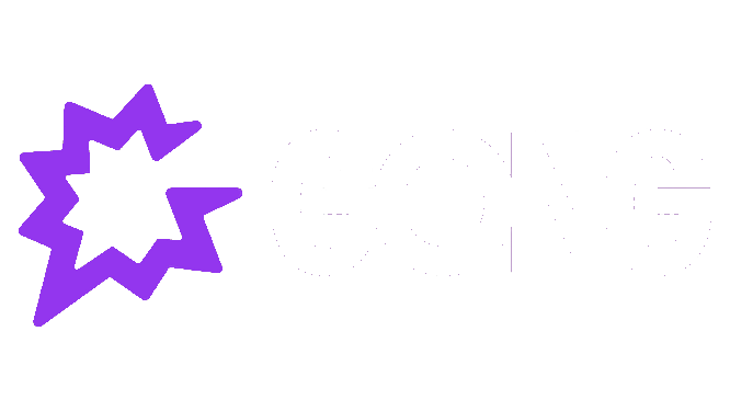 Gong white logo landscape