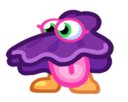 Shimmy the Selfish Shelfish Side View