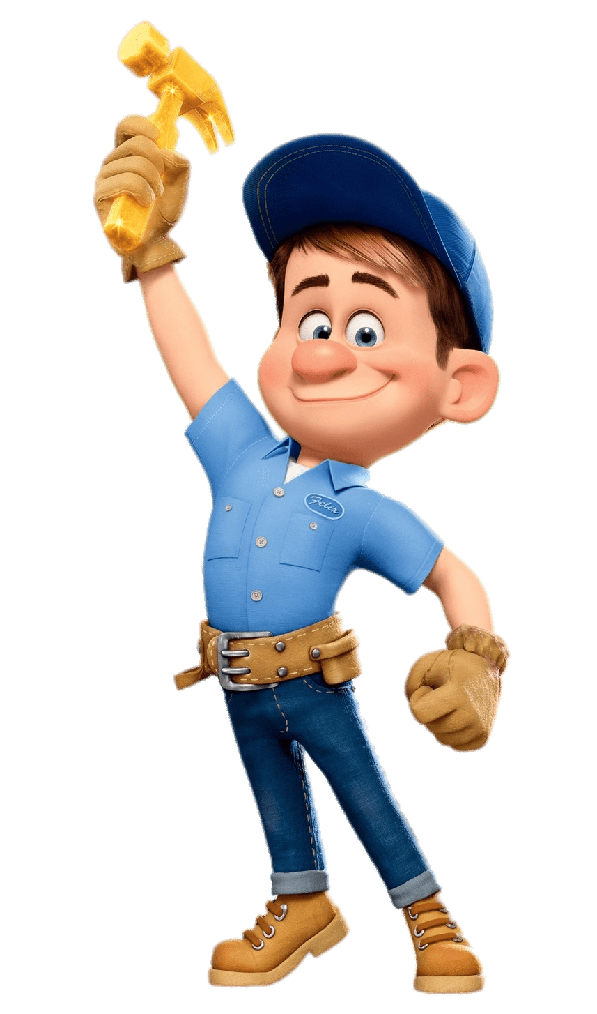 Fix It Felix Holding Hammer In the Air