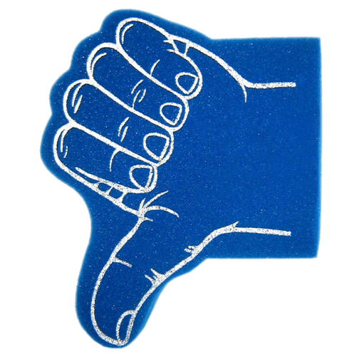Thumb Down Foam Hand