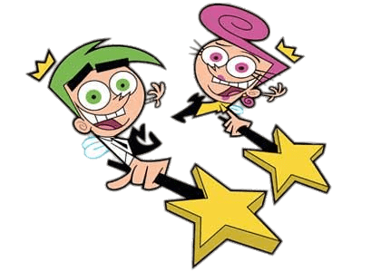 The Fairly OddParents Wanda and Cosmo With Their Magic Sticks