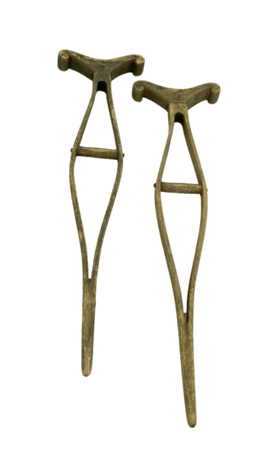 Set Of Old Wooden Crutches