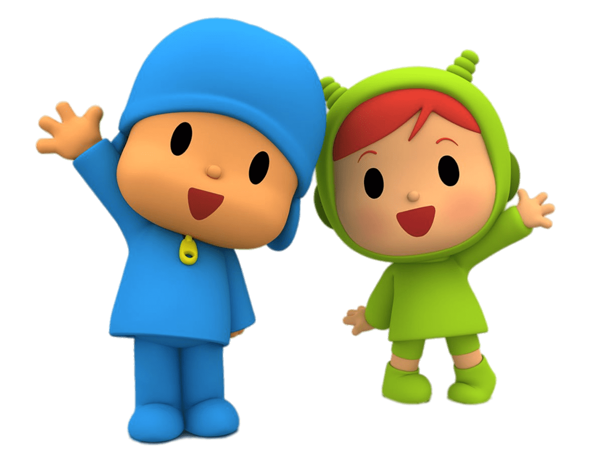 Pocoyo and Nina Waving