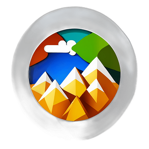 Travel Agency, Minimalist App Icon - Circle Icon Bevel Border