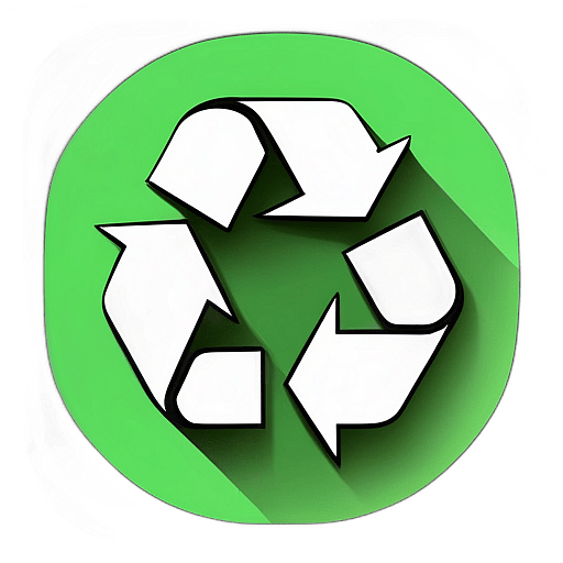 Recycling & Sustainability, Minimalist App Icon - Circle Icon Bevel Border