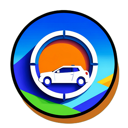 Automotive, Minimalist App Icon - Circle Icon Bevel Border