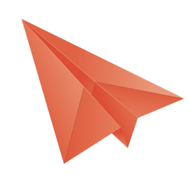 Red Paper Plane Turned Upwards Left