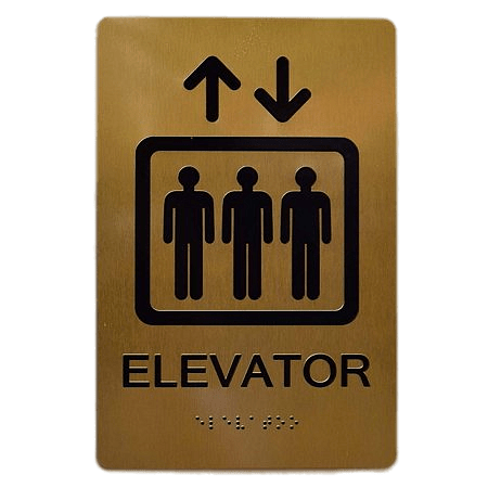 Elevator Sign with Braille