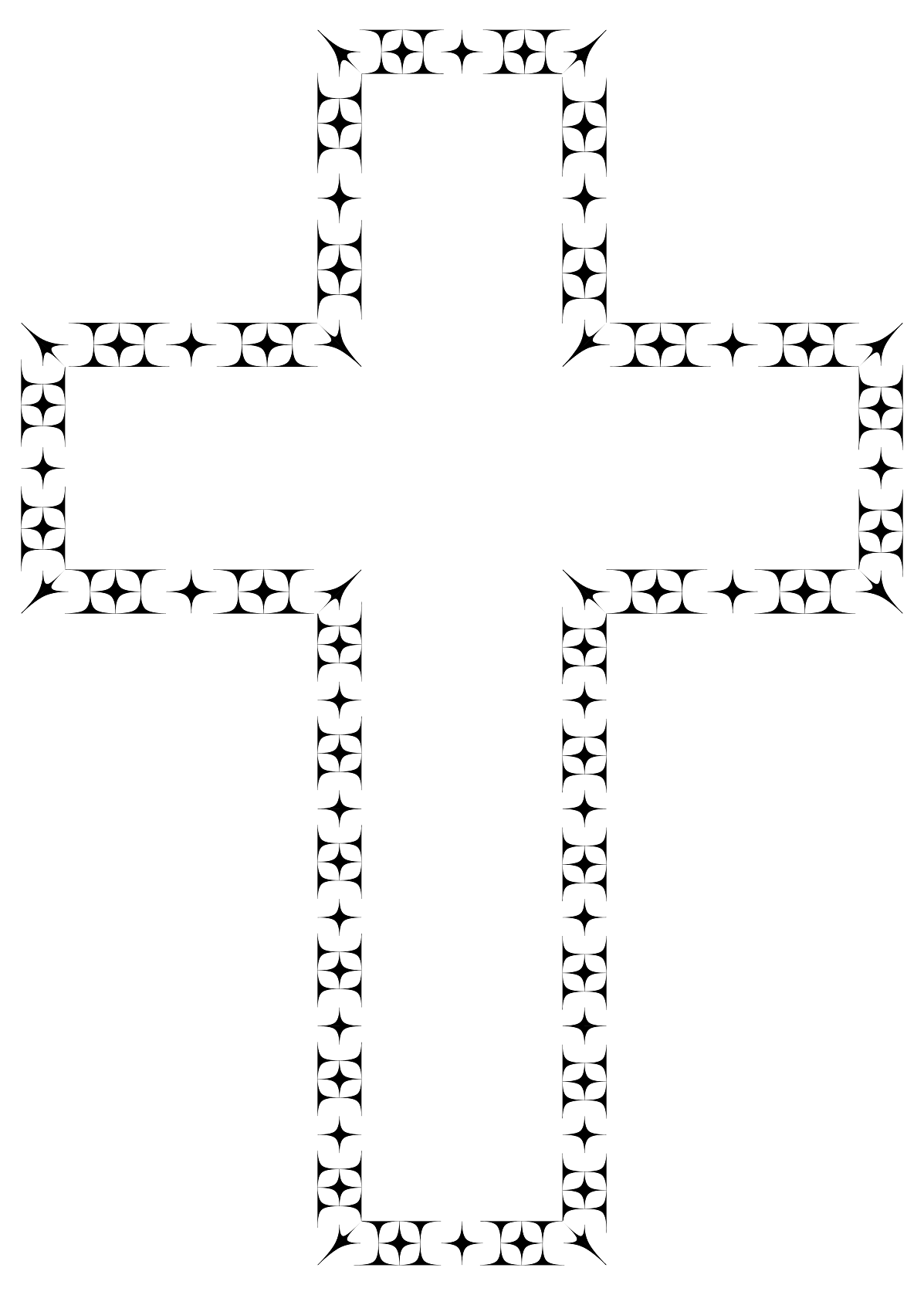 Cross with Spiky Outline