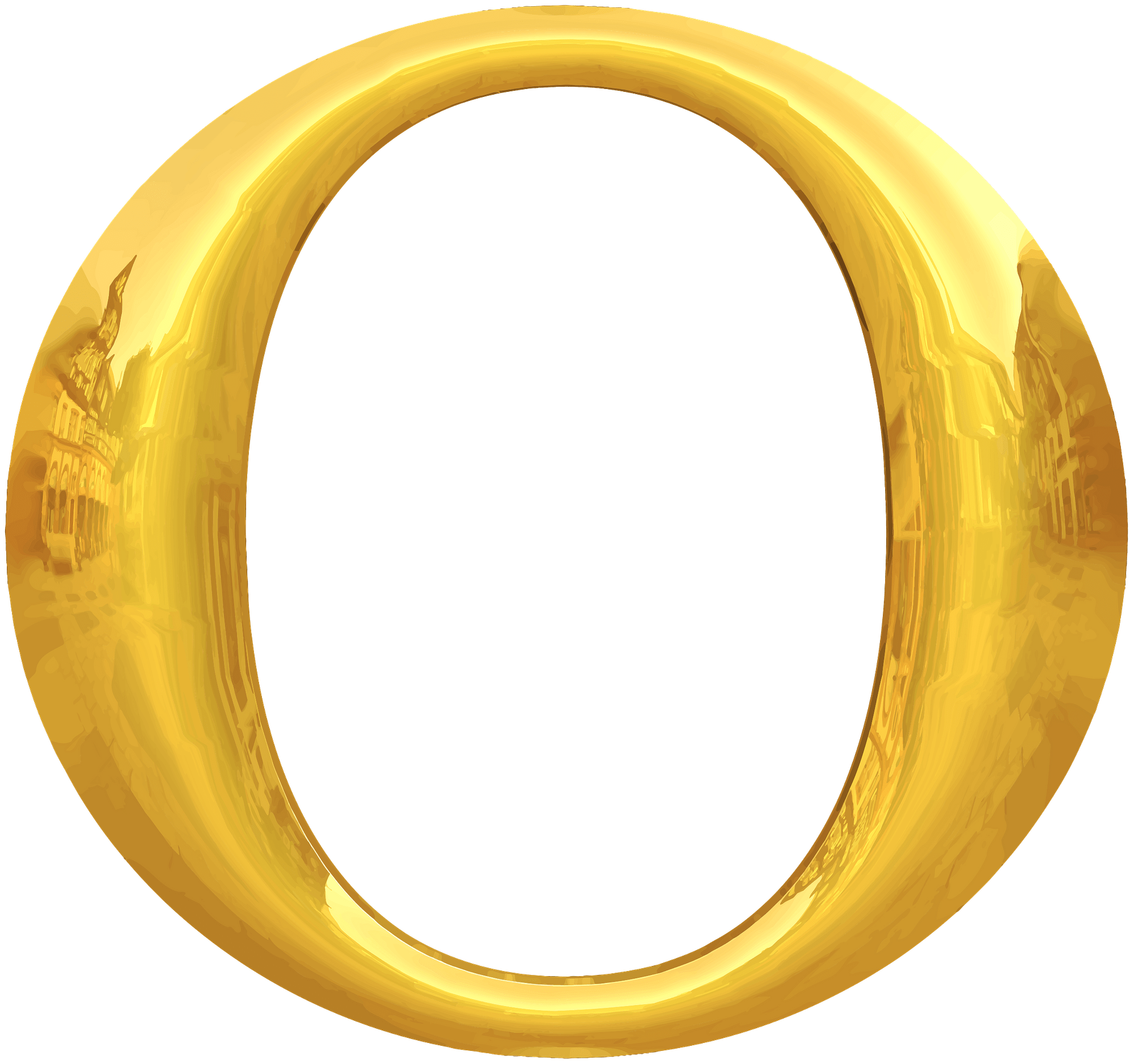 Gold Typography Letter O