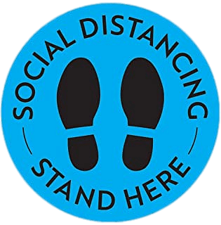 Blue Social Distancing Floor Sticker