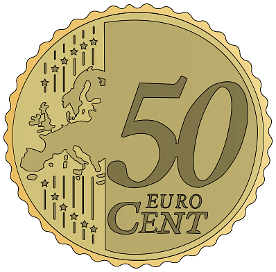 Coin 50 Euro Cent Clipart
