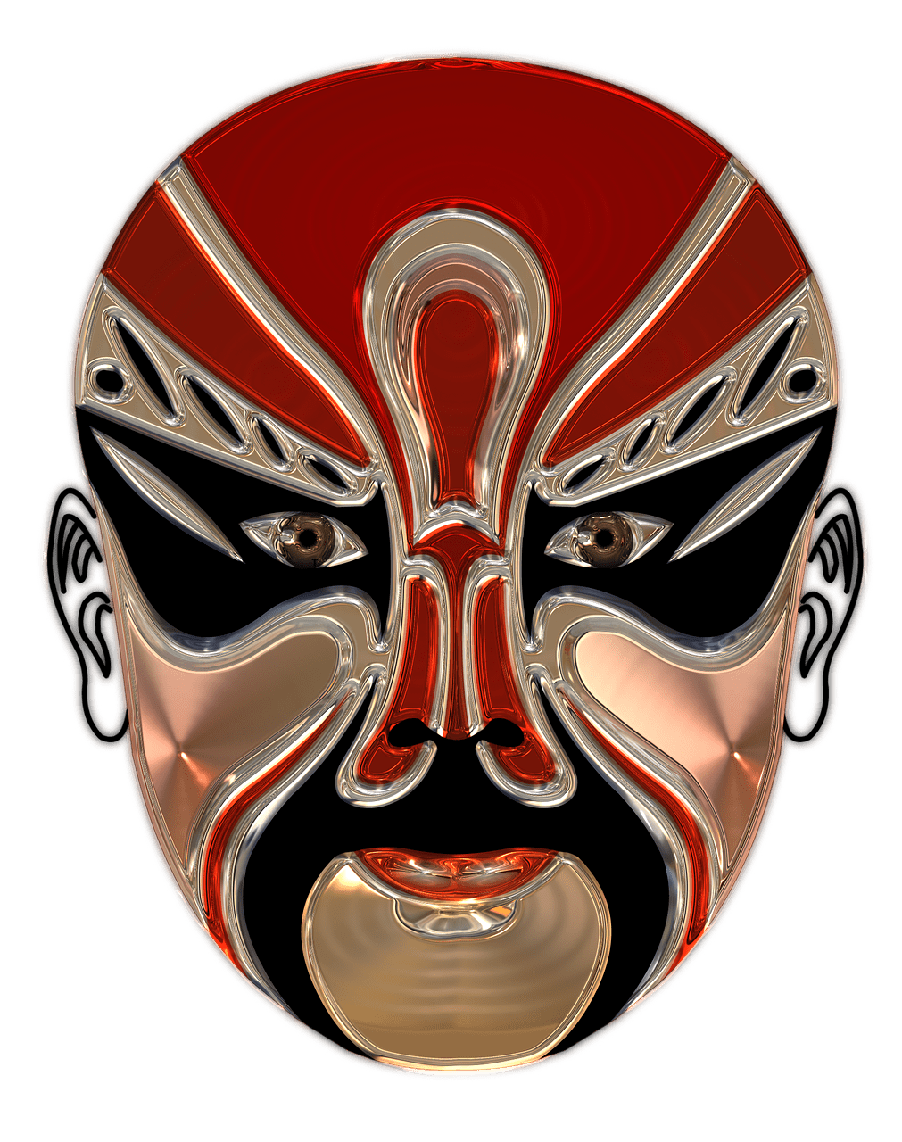 Chinese Opera Red Mask
