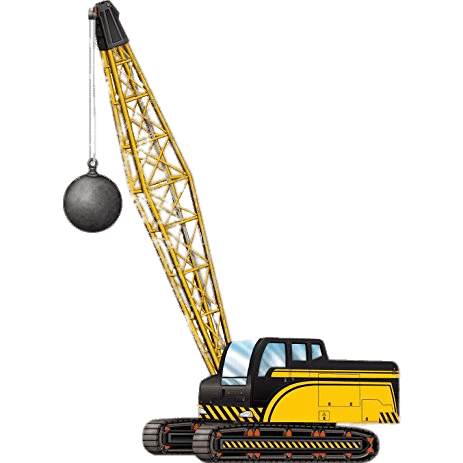 Crane With Wrecking Ball