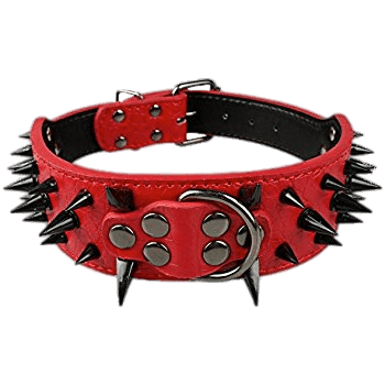 Red Spiked Dog Collar