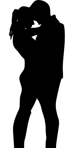 Silhouette of Hugging Couple Romantic Image