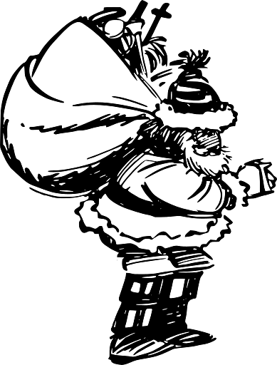 Father Christmas with Very Large Bag of Gifts