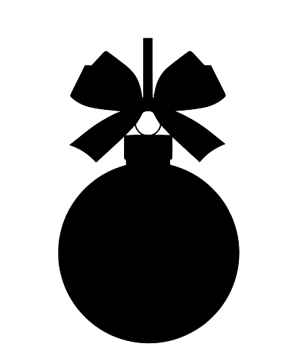 Silhouette of a Christmas Bauble with a Bow