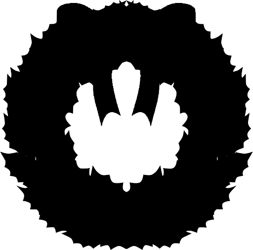 Silhouette of a Decorative Christmas Wreath