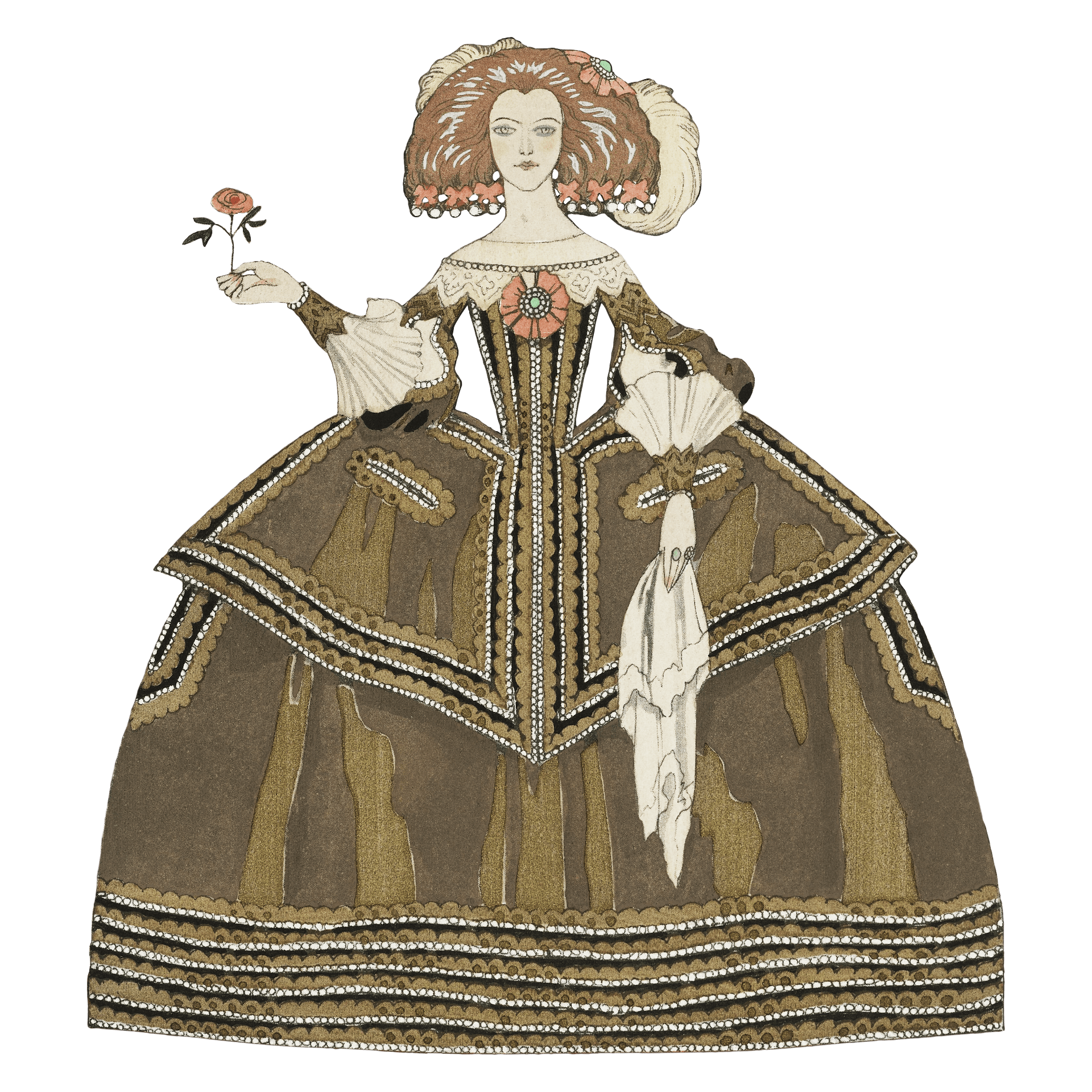 Renaissance Fashion Woman Illustration