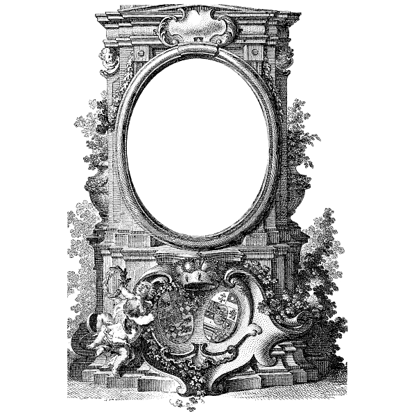 Large Portrait Frame Vintage Drawing