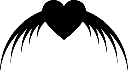 Flying Heart Wings Downwards