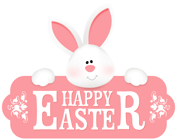Happy Easter Pink Bunny Banner