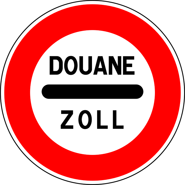 Customs Stop Road Sign