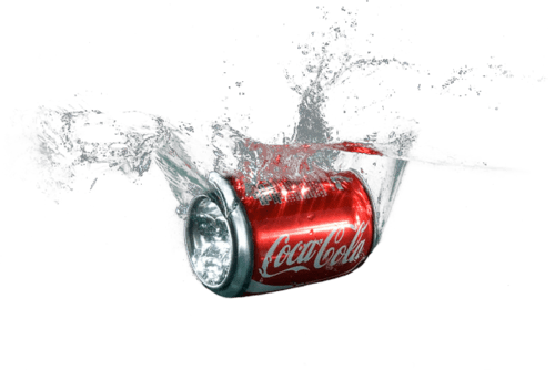 Coca Cola Can Splash In Water