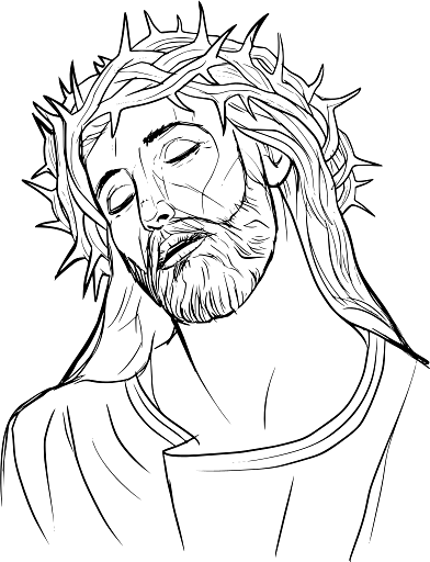 Illustration of Jesus with Crown of Thorns