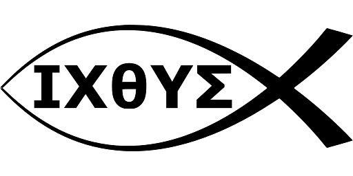 Christian Fish Symbol with Greek Jesus