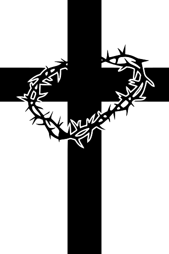 Crown of Thorns on Black Cross