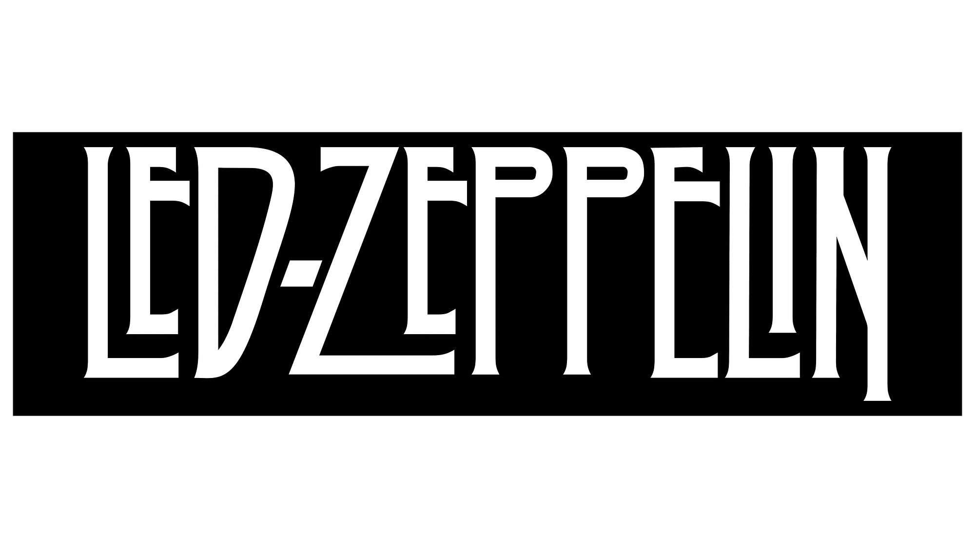 Led Zeppelin Logo Black Rectangle