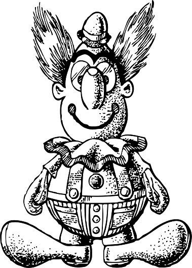 Vintage Clown in Black and White