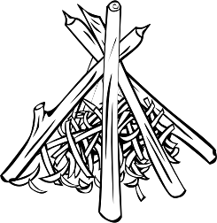 Large Campfire Black and White