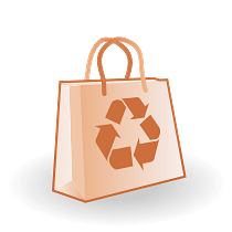 Paper Shopping Bag with Recycling Symbol