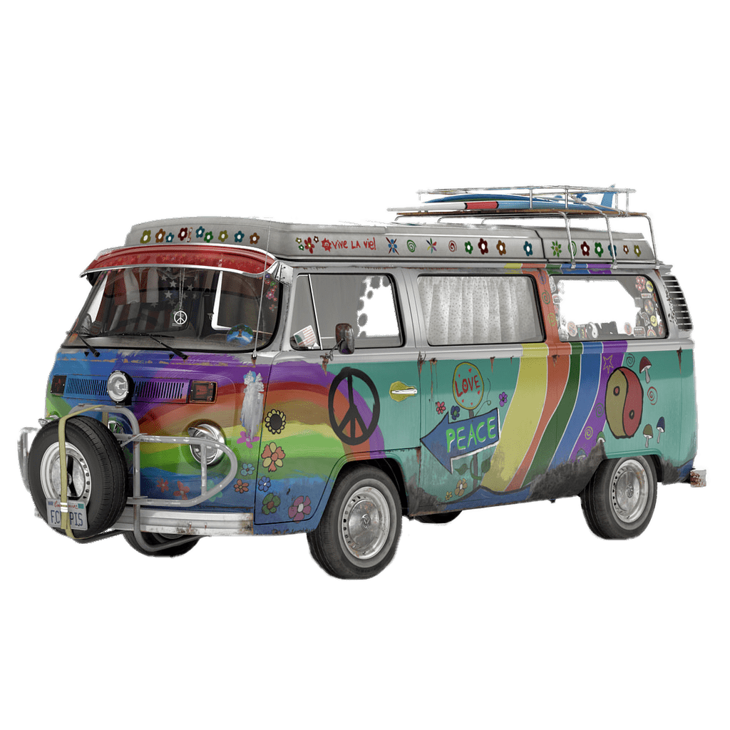 Flower Power Volkswagen Camper Van