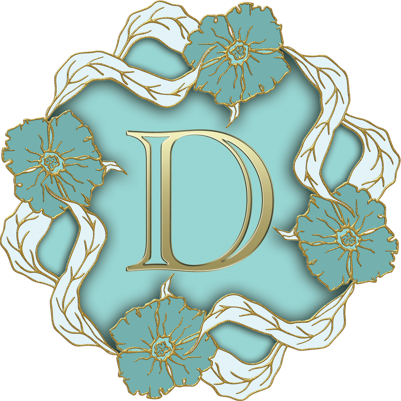 Flower Theme Capital Letter D