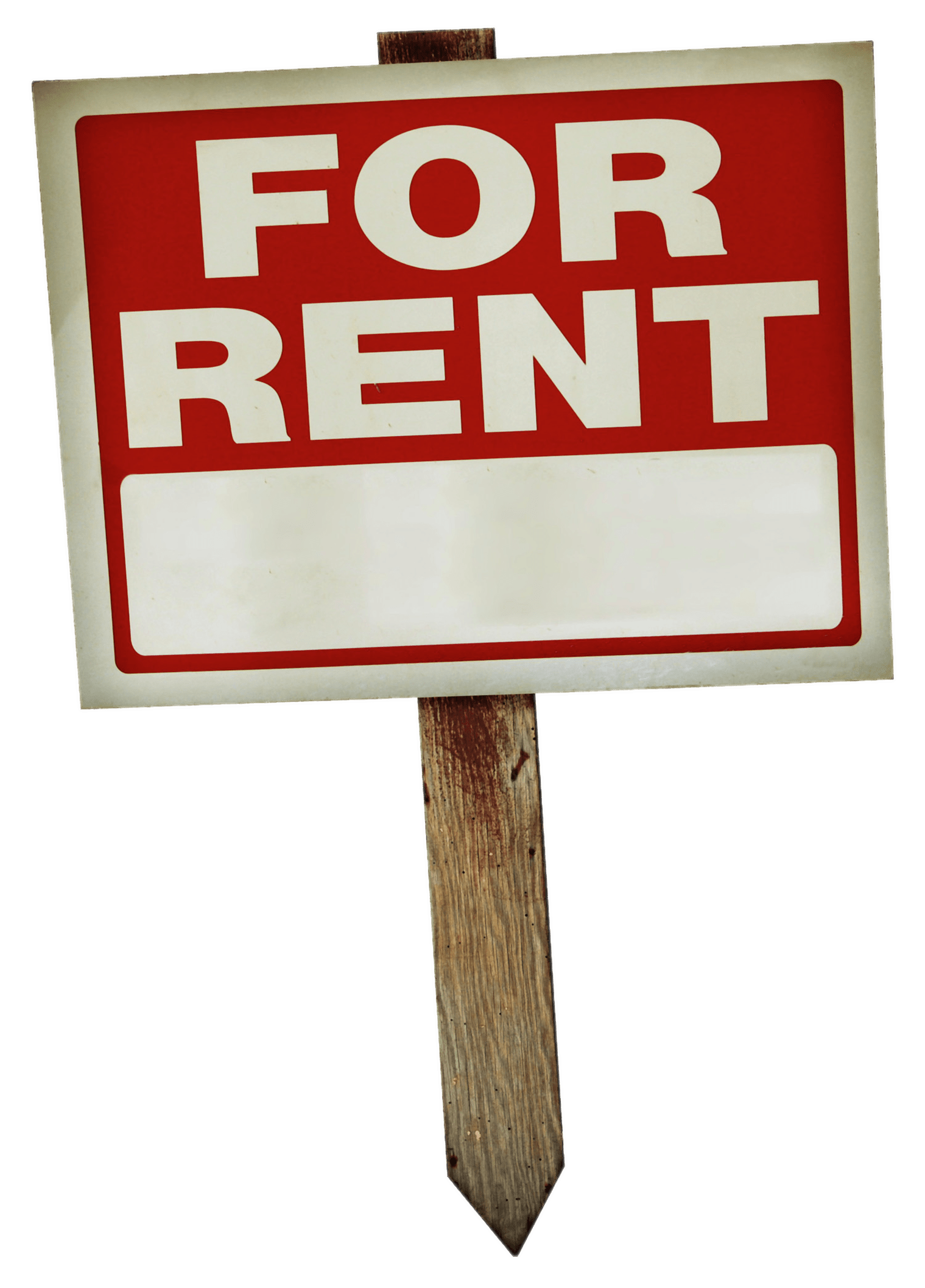 For Rent Sign on Wooden Pole