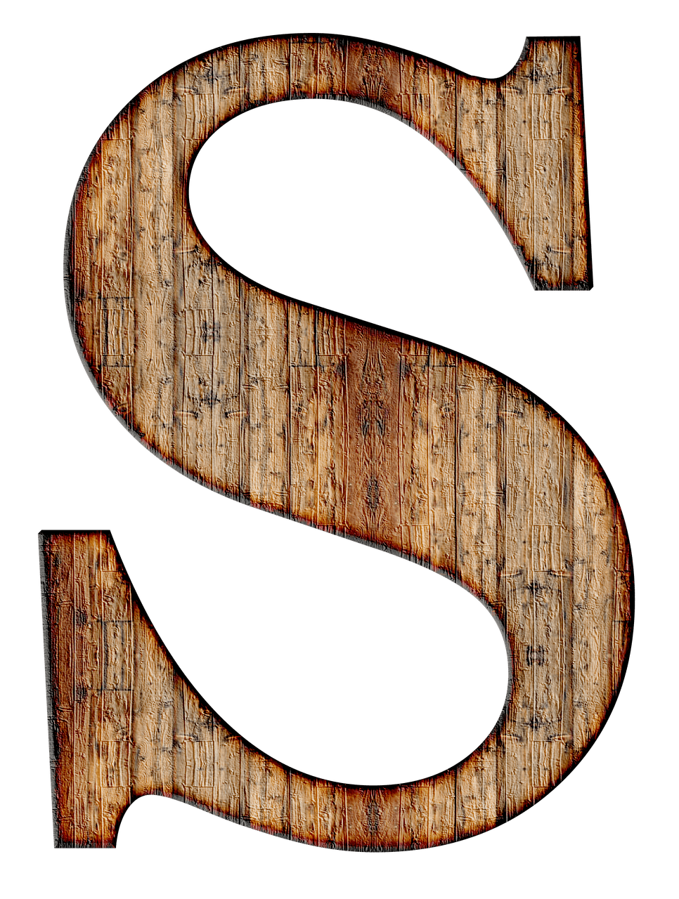 Wooden Capital Letter S
