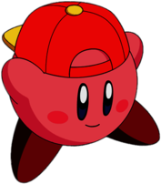 Kirby Wearing A Cap