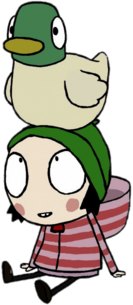 Duck Sitting on Sarah's Head