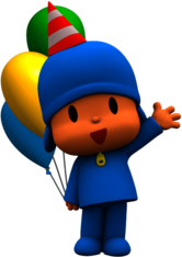 Pocoyo Holding Balloons