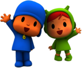 Pocoyo and Nina Waving