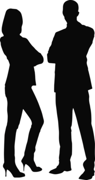 Silhouette Man and Woman on Heels